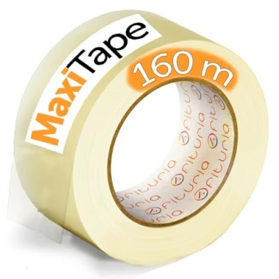 Abbildung von OFITURIA Transparentes Packband zum Verpacken von Kartons für Versand und Umzug. Siegel sichere widerstandsfähige Verpackungen (36 mm x 160 mts Transparente, 1 Rollo)