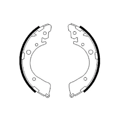 Abbildung von BOSCH 0 986 487 323 Bremsbacken 200 37 HONDA: CIVIC 6 Hatchback, 5 Coupe, Coupe