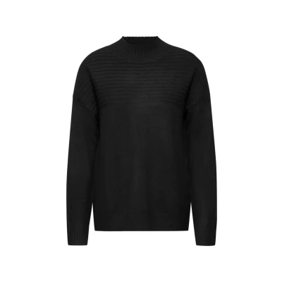 Abbildung von Cecil Strukturmix Strickpullover, Damen, Größe: Medium, Schwarz