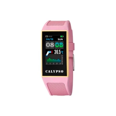 Abbildung von CALYPSO Uhrenmodell K8502 / 1 aus der SMARTWATCH Kollektion, 23,80/41,30 mm Gehäuse mit rosa Kautschukarmband für Damen K8502/1