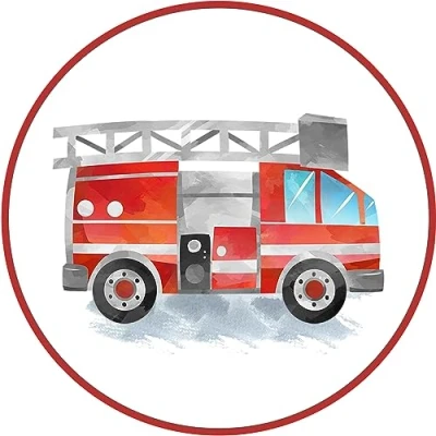 Abbildung von Essbarer Tortenaufleger Feuerwehrauto // Tortendekoration Feuerwehr 20cm (Zuckerpapier)