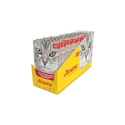Abbildung von JOSERA Paté Gulasch vom Rind &amp; Huhn (16 x 85 g) Adult Premium Nassfutter für ausgewachsene Katzen getreidefrei Katzenfutter nass im Frischebeutel 16er Pack