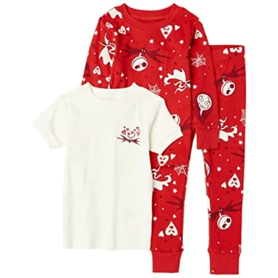 Abbildung von Amazon Essentials Disney Marvel Star Wars Baby Jungen Eng anliegender Baumwoll Schlafanzug, 3er Pack, Nightmare Valentine Kids, 12 Monate