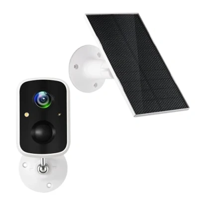 Abbildung von Technaxx Solar Outdoor IP Kamera TX 244 mit Bewegungsmelder &amp; eingebauter Batterie 4 MP FullHD Videoauflösung Überwachungskamera Aussen WiFi, IP65, Nachtsicht, Betrachtungswinkel 110