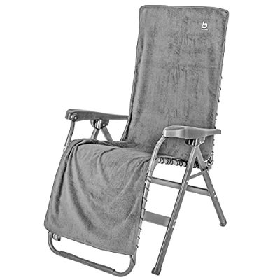 Abbildung von Bo Camp Hochlehnerauflage Frottee Sitz Auflage Hochlehner, Kissen Bezug Garten Camping Klapp Stuhl