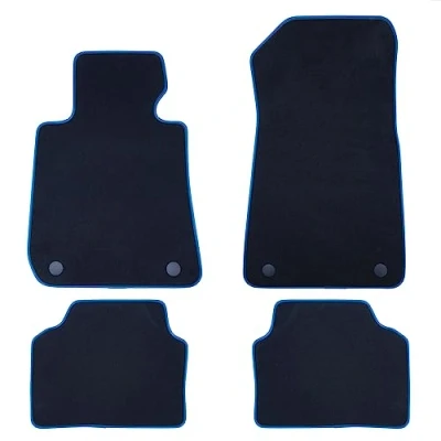 Abbildung von OCC Design Maßgeschneiderte Fußmatten für BMW E90 3er Serie Limousine (2005 2011), 5 Stück, Blaue Bordüre
