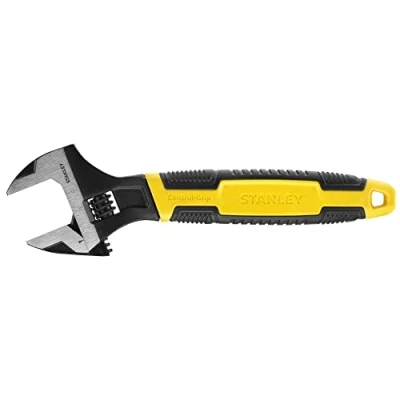 Abbildung von Stanley MaxSteel Einmaulschlüssel, verstellbar (39 mm x 300 Länge, Chrom Vanadium Stahl, Kopf angewinkelt) 0 90 950