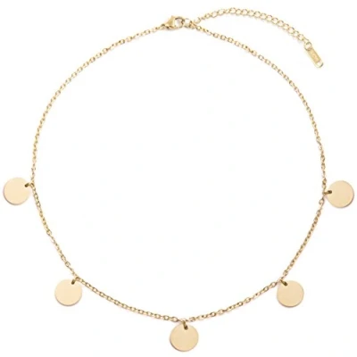 Abbildung von Hey Happiness Circle DISK Halskette, Damen, Größe: One Size, Goldfarben