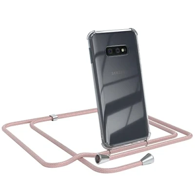 Abbildung von EAZY CASE Handykette kompatibel mit Samsung Galaxy S10e Handyhülle Umhängeband, Handykordel Schutzhülle, Silikonhülle, Hülle Band, Stylische Kette für Smartphone, Rosé Gold