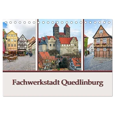Abbildung von Fachwerkstadt Quedlinburg (Tischkalender 2025 DIN A5 quer), CALVENDO Monatskalender