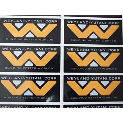 Abbildung von STICKERZZZ!!! Weyland Yutani Corporation Alien 3 Set mit 6 PVC Digitaldruck Aufklebern, laminiert und UV geschützt
