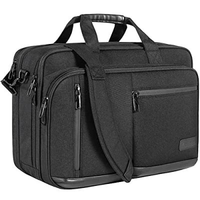 Abbildung von VANKEAN Laptoptasche Damen Herren Business Aktentasche 17.3 Zoll, Passend für bis zu Laptops, Wasserdichte Laptop Tasche Computertasche Reisen/Business/Schule, Schwarz
