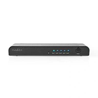 Abbildung von NEDIS HDMI Schalter 5 Port 5X Eingang 1x Ausgang 18 Gbps ferngesteuert Metall Anthrazit, VSWI3475AT