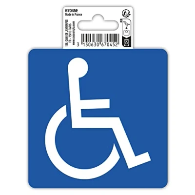 Abbildung von Exacompta 67045E Barrierefreier Zugang Klebeschild 10x10cm Blau aus UV beständigem PVC Hinweisschild Schilder Warnhinweis Sticker Aufkleber Türschild