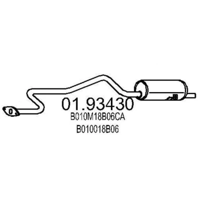 Abbildung von MTS 01.93430 Endschalldämpfer 1650mm NISSAN: MICRA 1