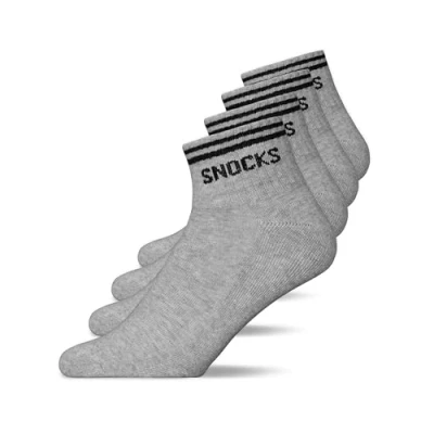 Abbildung von Snocks Retro 4 PACK Socken, Größe: 43 46, Grau streifen