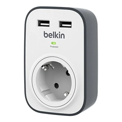 Abbildung von Belkin Surge Plus Überspannungsschutz, 1 Fach mit 2x USB, 2,4A