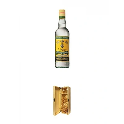 Abbildung von Wray &amp; Nephew (Appleton) White Overproof Rum 63% Jamaika + 1a Whisky Holzbox für 1 Flasche mit Hakenverschluss
