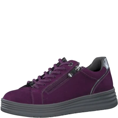 Abbildung von MARCO TOZZI Damen Plateau Sneaker mit Schnürsenkeln Freizeit, Rosa (Grape Comb), 37 EU