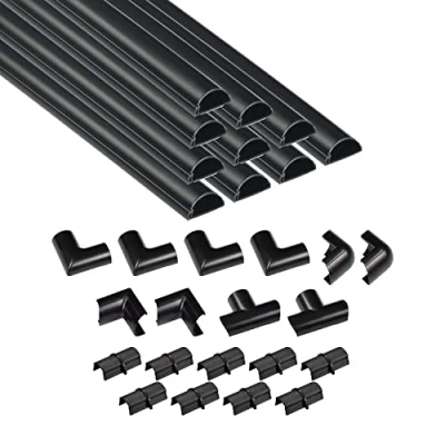 Abbildung von D Line 30x15mm Kabelkanal zur Kabelführung, Kabelleiste 30mm (B) x 15mm (H) 10x 40cm Länge (4 Meter) Schwarz