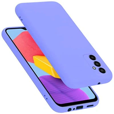 Abbildung von Cadorabo Hülle kompatibel mit Samsung Galaxy M13 4G Silikon Handyhülle für Case aus flüssigem stoßfeste dünne TPU Schutzhülle Liquid HELL LILA