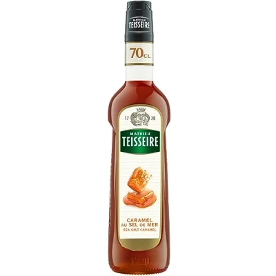 Abbildung von Mathieu Teisseire Karamellsirup mit Meersalz, für Getränke, Kaffee, heiße Schokolade, Milchshakes, Shakes, Wodkas, Rum, Whiskey, 70 cl Flasche