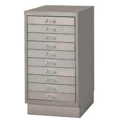 Abbildung von BISLEY MultiDrawer, 29er Serie mit Sockel, DIN A3, 10 Schubladen, Metall, 355 Silber, 43.2 x 34.9 67 cm