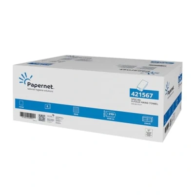 Abbildung von Papernet Papierhandtuch 421567 V Falz 2 lagig weiß 24x23cm 15x210 Blat