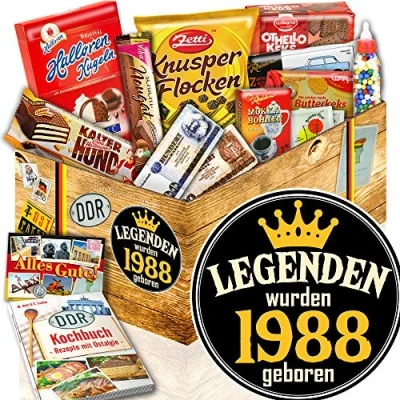 Abbildung von Legenden 1988 + DDR Süßigkeiten Geschenkset Ehemann Geburtstagsgeschenk