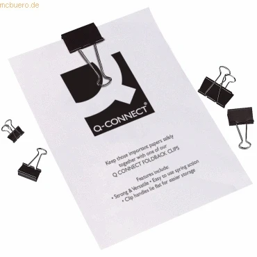 Abbildung von Connect Foldbackklammern 51mm VE=10 Stück schwarz