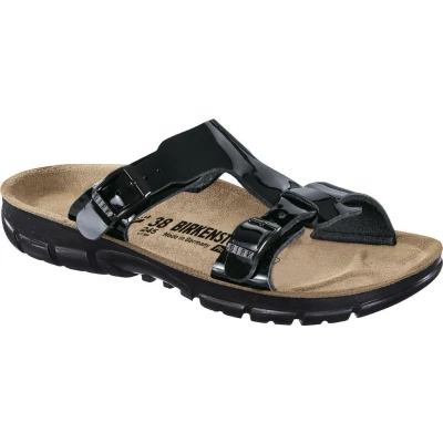 Abbildung von Birkenstock Sofia Pantolette flach Black patent, Damen, Größe: 37, patent Schuhe