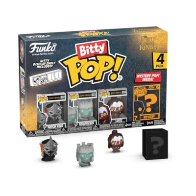 Abbildung von Funko Bitty Pop! Lord of The Rings Witch King 4PK​ und eine Überraschungs Mini Figur 0.9 Inch (2.2 cm) Sammlerstück Stapelbares Display Regal Inklusive Geschenkidee Party Tüten Strumpf