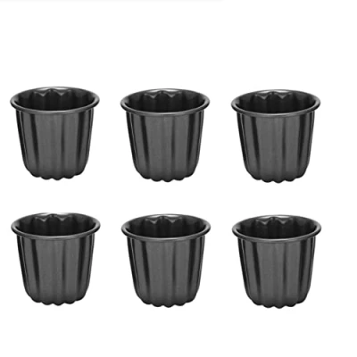 Abbildung von CALIBAN Canele Form, Cannele Muffinbecher, 6 Teilige Antihaft Schwarze Canneles