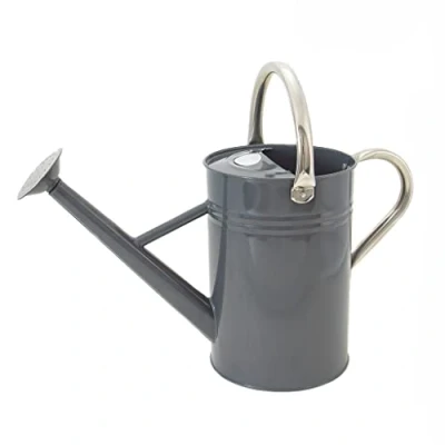 Abbildung von Kent &amp; Stowe Cool Grey Gießkanne aus verzinktem Stahl, 4,5 l, rostbeständig, klassisches Gartenwerkzeug