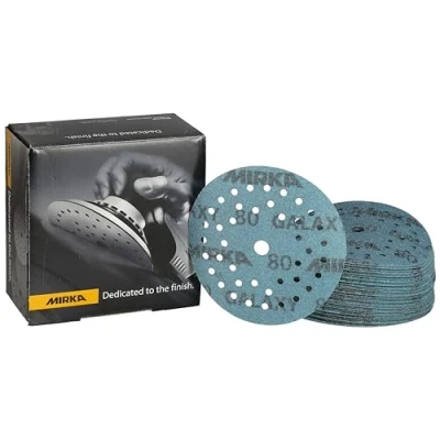 Abbildung von Mirka Galaxy Epoxid Schleifpapier 125mm Klett Korn 80 zum Schleifen von Epoxidharz, Holz, Epoxy, Rivertable / 50 Stk Schleifscheiben