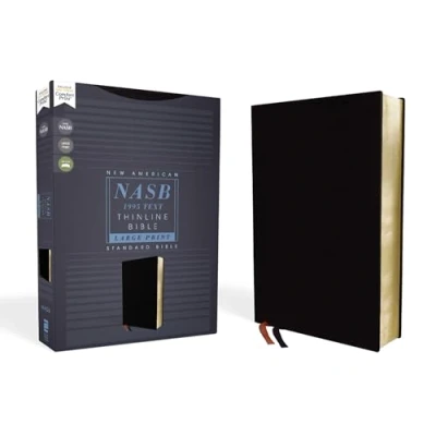 Abbildung von NASB, Thinline Bible, Large Print, Bonded Leather, Black, Red Letter, 1995 Text, Comfort Print