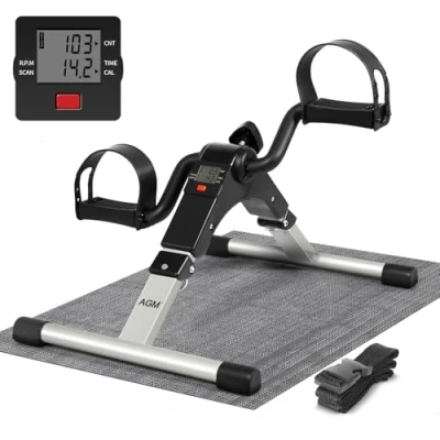 Abbildung von AGM Mini Heimtrainer Fahrrad, Arm und Beintrainer Fitnesstrainer, Fitness, Hometrainer Bewegungstrainer mit LCD Monitor Einstellbarem Widerstand, Fitnessgerät für Zuhause, Büro