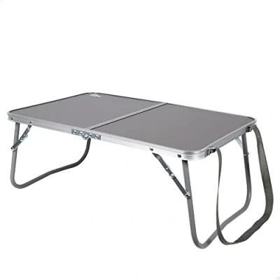 Abbildung von AKTIVE 63015 Camping Klapptisch mit Tragegriff für einfachen Transport, Kleiner Tisch, Picknicktisch, Maße 60 x 40 25 cm, Tisch aus Aluminium und leichtem MDF Holz, Campingzubehör