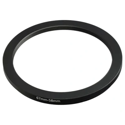 Abbildung von vhbw Step Down Ring Adapter von 67 mm auf 58 für Kamera Objektiv Filteradapter, Metall, Schwarz