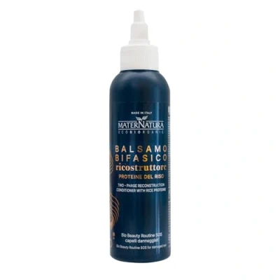 Abbildung von Maternatura, Zweiphasiger Reisprotein Reparaturbalsam für geschädigtes Haar, reinigt und repariert die Haare, Bio Beauty Routine Made in Italy 150 ml