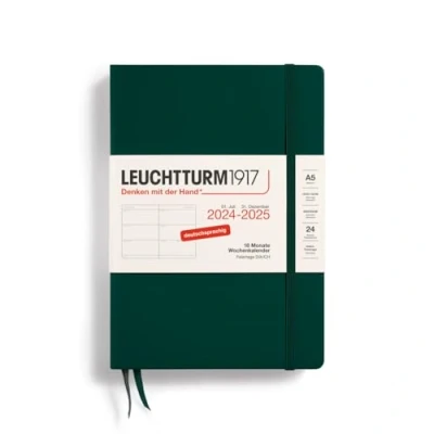 Abbildung von LEUCHTTURM1917 370629 Wochenkalender Medium (A5) 2025, 18 Monate (07.2024 12.2025), Hardcover, Forest Green, Deutsch