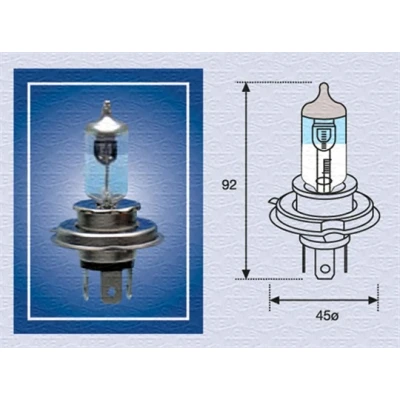 Abbildung von MAGNETI MARELLI 002585100000 Glühlampe, Fernscheinwerfer H4 12V 60/55W P43t Halogen AUDI: A4 B5 Limousine, 80 B4 Avant