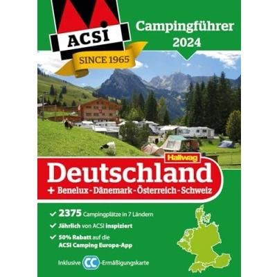 Abbildung von ACSI Campingführer Deutschland 2024: Inkl. Benelux Dänemark Österreich Schweiz und CampingCard Ermässigungskarte (Hallwag Campingführer)