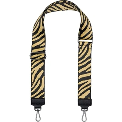Abbildung von styleBREAKER Breiter Taschen Schulterriemen verstellbar mit Zebra Muster, Wechsel Taschengurt, Handyband, Handykette 02013033, Farbe:Ocker Schwarz