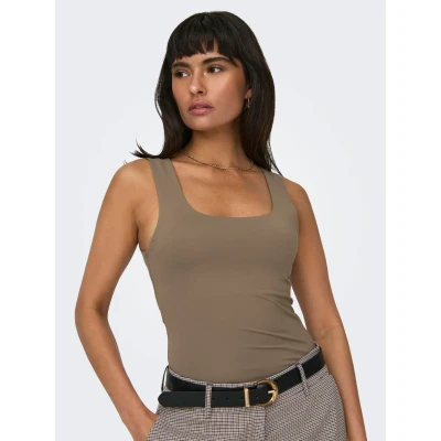 Abbildung von ONLY OHNE ÄRMEL Einfarbiges Top, Damen, Größe: Small, Walnut