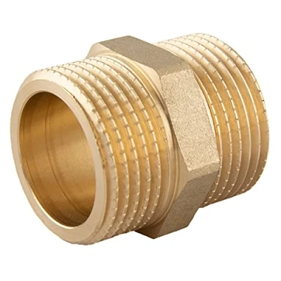 Abbildung von konst install Doppelnippel 1 1/2 (Ø 47,8mm) Zoll Messing Außengewinde, Verbindungsstück 2 x AG aus Gewindefitting, Fittings, für Heizung Trinkwasseranlage geeignet