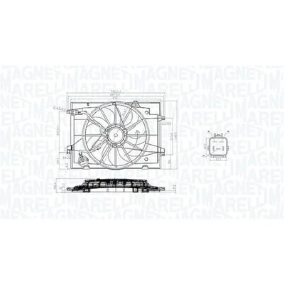 Abbildung von MAGNETI MARELLI 069422784010 Lüfter 470 12 132 KIA: Sportage II