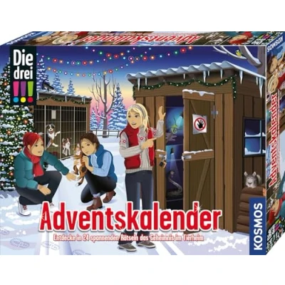 Abbildung von KOSMOS 632557 Die drei !!! Adventskalender 2024, Entdecke in 24 spannenden Rätseln das Geheimnis im Tierheim, mit Detektiv Gimmicks, Spielzeug für Kinder ab 8 Jahre