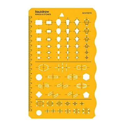 Abbildung von Liquidraw Schmuck Design Vorlagen, Schablonen Design, Einstellungen und Steinformen, Orange/Transparent