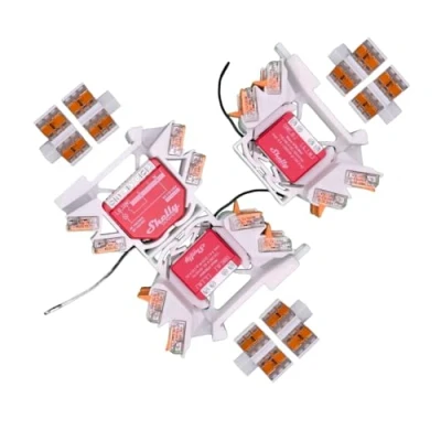 Abbildung von Printtastisch 3 Stück Shelly Hutschienenhalter + 6x2 Erweiterungen für 29 Relais: 1, 1 Mini Gen3, 1PM, 1PM 2PM, 2.5, RGBW 2, PM, Plus i4 DC, Dimmer Hutschiene